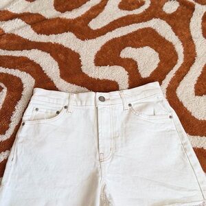 White High-Rise Straight Jeans